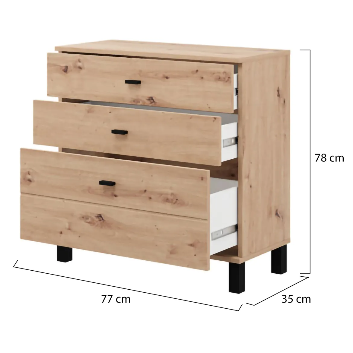 Credenza Marrone Rovere Nodi Nero 4 Cassetti 2 Ripiani 138x40x90h cm, Apertura Battente e Scorrevole - Settime
