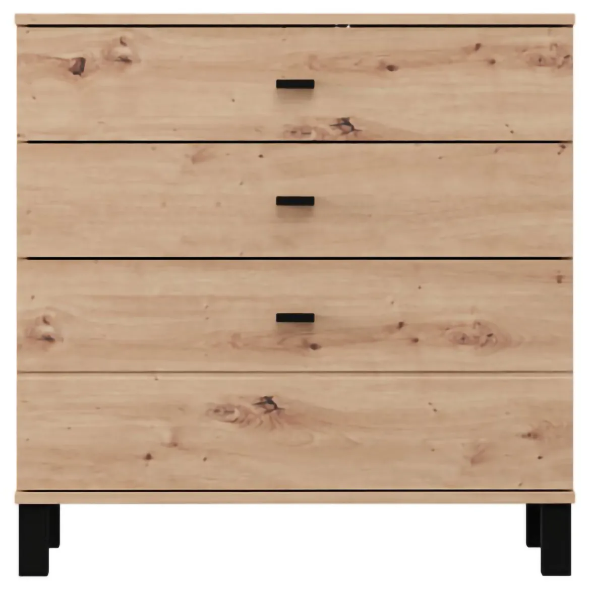 Credenza Marrone Rovere Nodi Nero 4 Cassetti 2 Ripiani 138x40x90h cm, Apertura Battente e Scorrevole - Settime