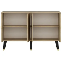 Credenza Marrone Rovere oro 2 Ripiani 4 Vani 120x30x80h cm, 4 Ante - Luino