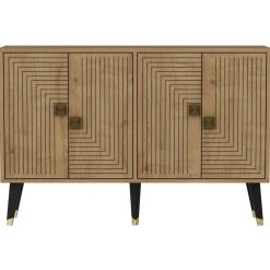 Credenza Marrone Rovere oro 2 Ripiani 4 Vani 120x30x80h cm, 4 Ante - Thiene