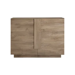 Credenza Marrone Rovere 2 Ripiani Apertura Battente 120x30x74h cm, 4 Ante - Colzano