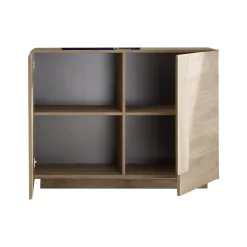 Credenza Marrone Rovere 2 Ripiani Apertura Battente 120x30x74h cm, 4 Ante - Colzano