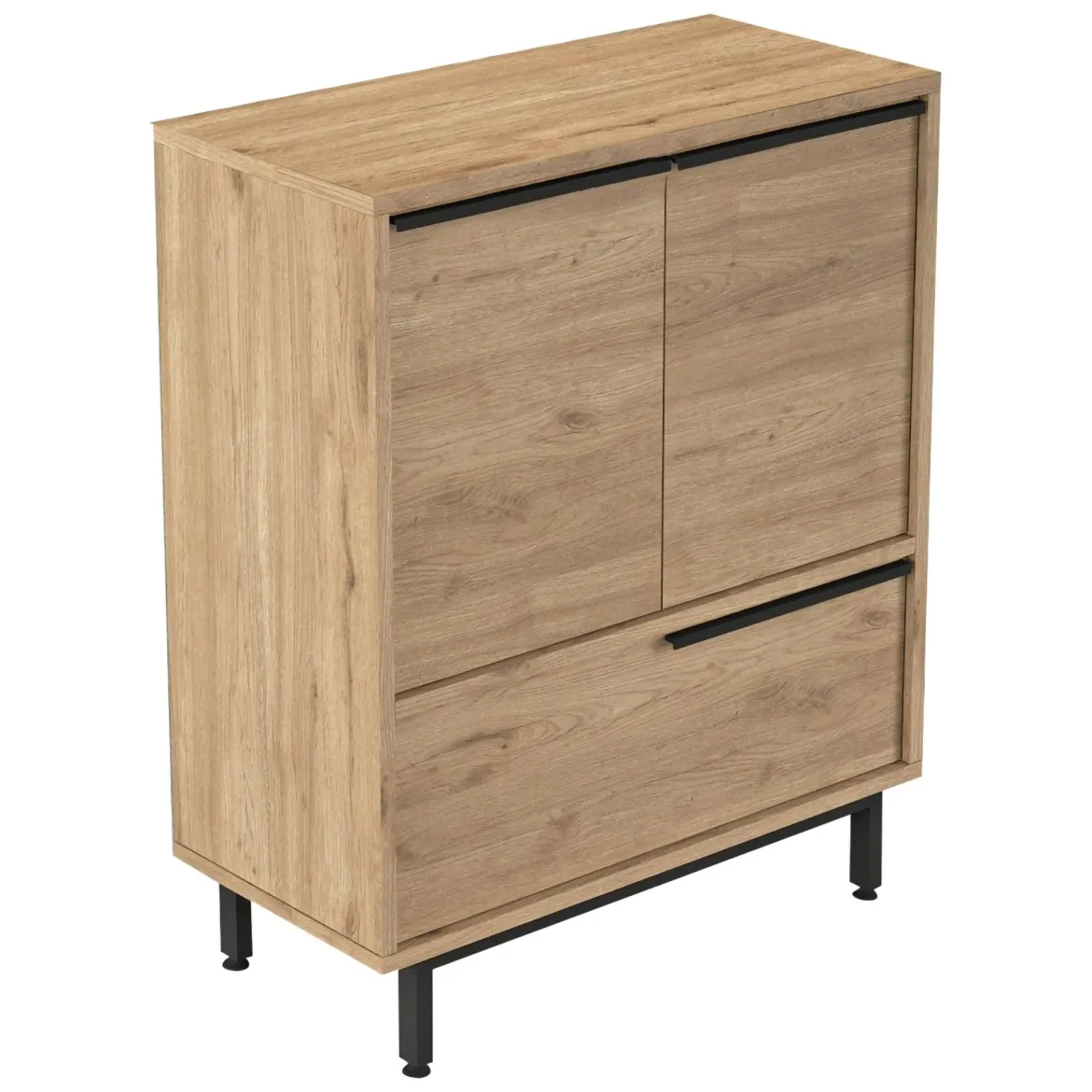 Credenza Marrone Rovere 3 Ripiani 3 Ante 75x36x90h cm, 3 Vani - Rive