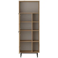 Credenza Marrone Rovere 7 Ripiani 2 Ante 160x36x45h cm, 9 Vani - Uta
