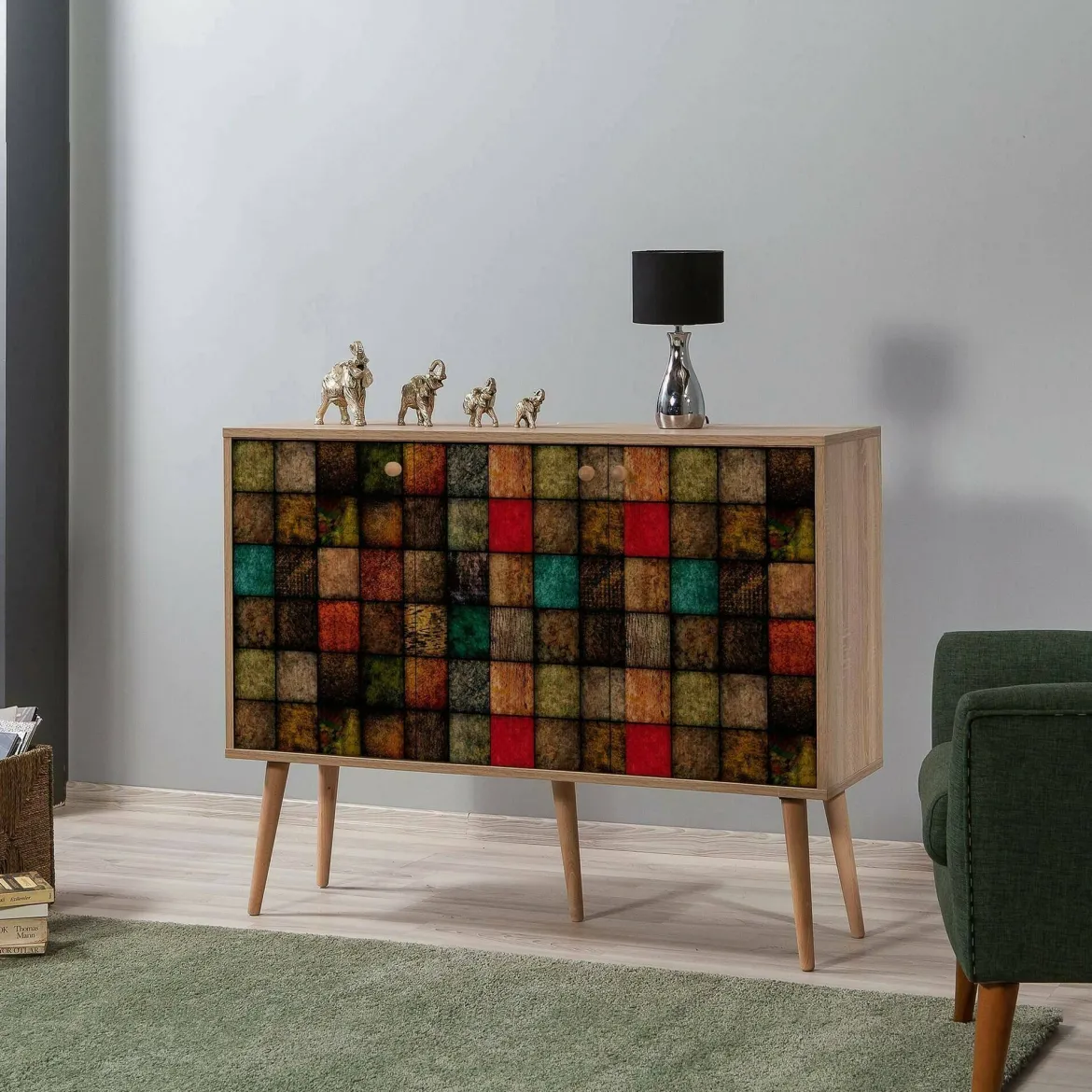 Credenza mosaico 120x36x90h cm 3 ante - Arzumia