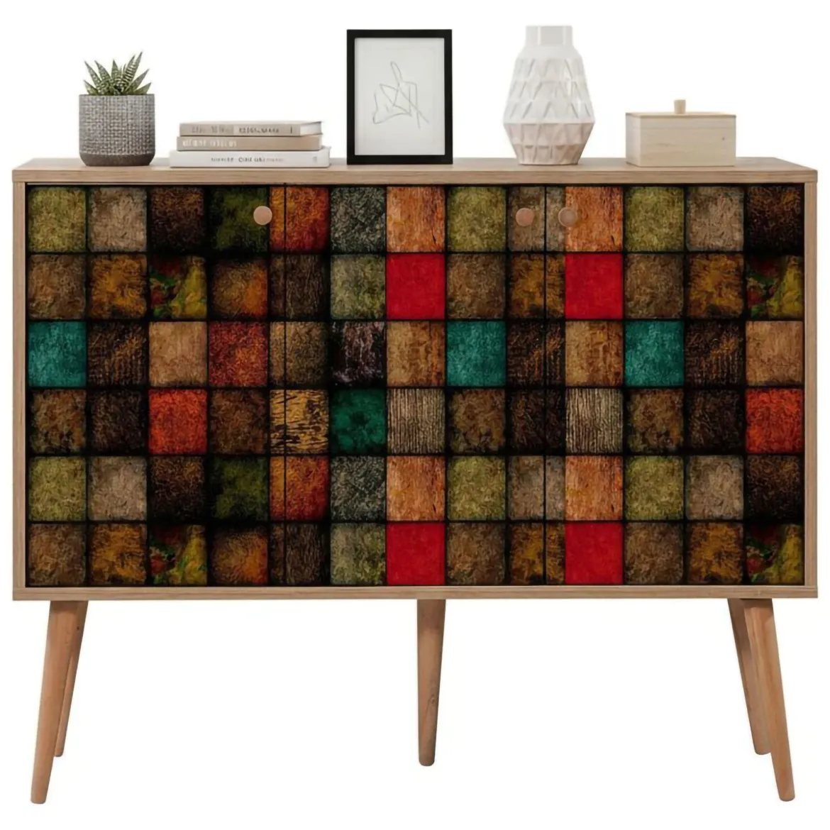 Credenza mosaico 120x36x90h cm 3 ante - Arzumia