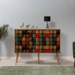 Credenza mosaico 120x36x90h cm 3 ante - Arzumia