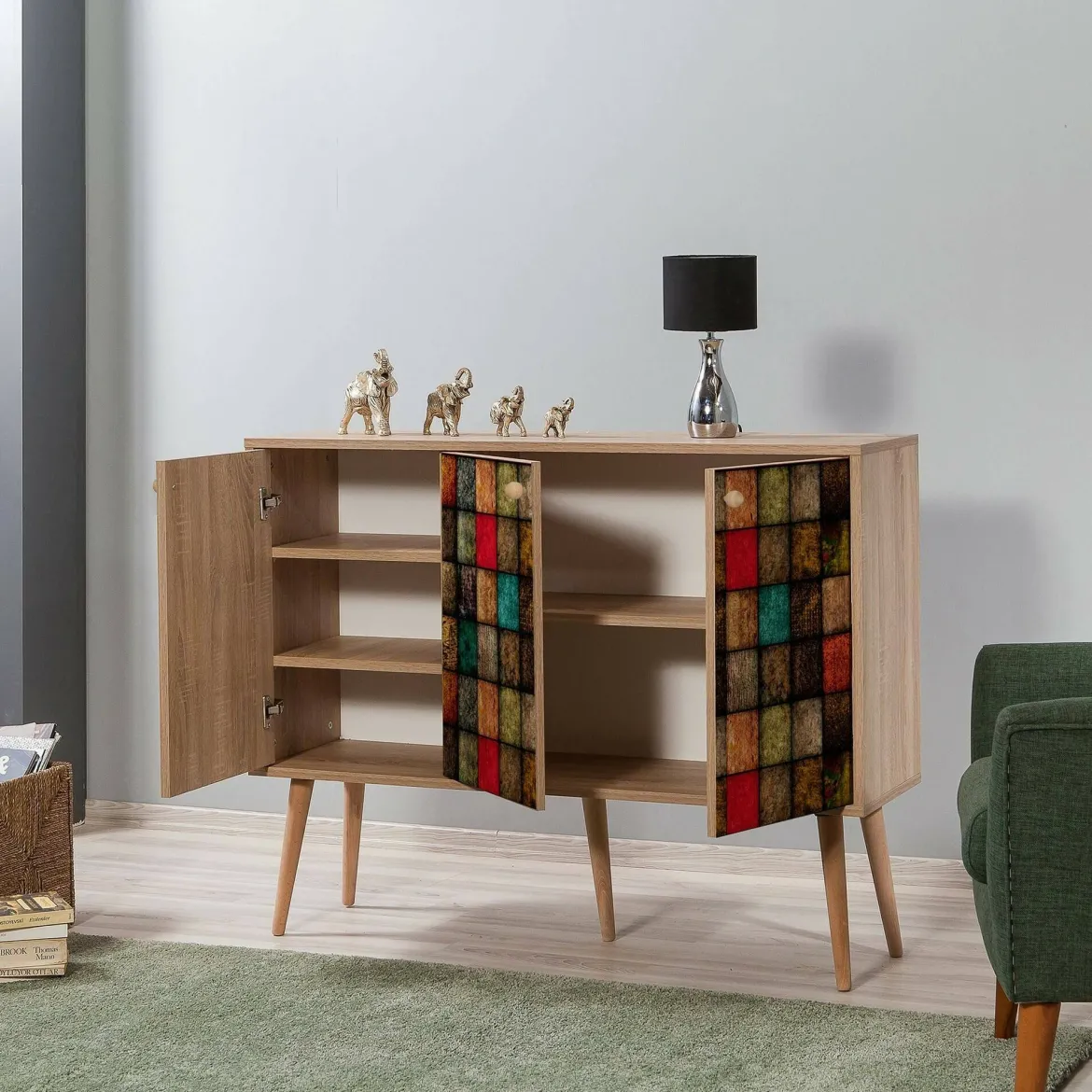Credenza mosaico 120x36x90h cm 3 ante - Arzumia