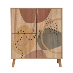 Credenza multicolore chic 95x36x111h cm 4 ante - Agyemang