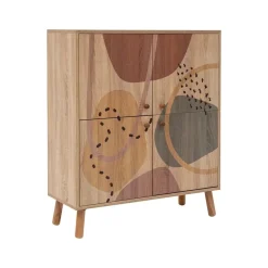 Credenza multicolore chic 95x36x111h cm 4 ante - Agyemang