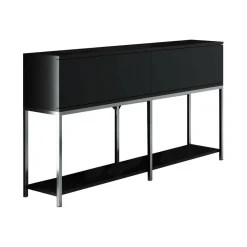 Credenza nera e argento 150x30x80h cm 2 ante - Basilia