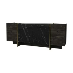 Credenza nera e oro 180x46x75h cm 4 ante - Asto