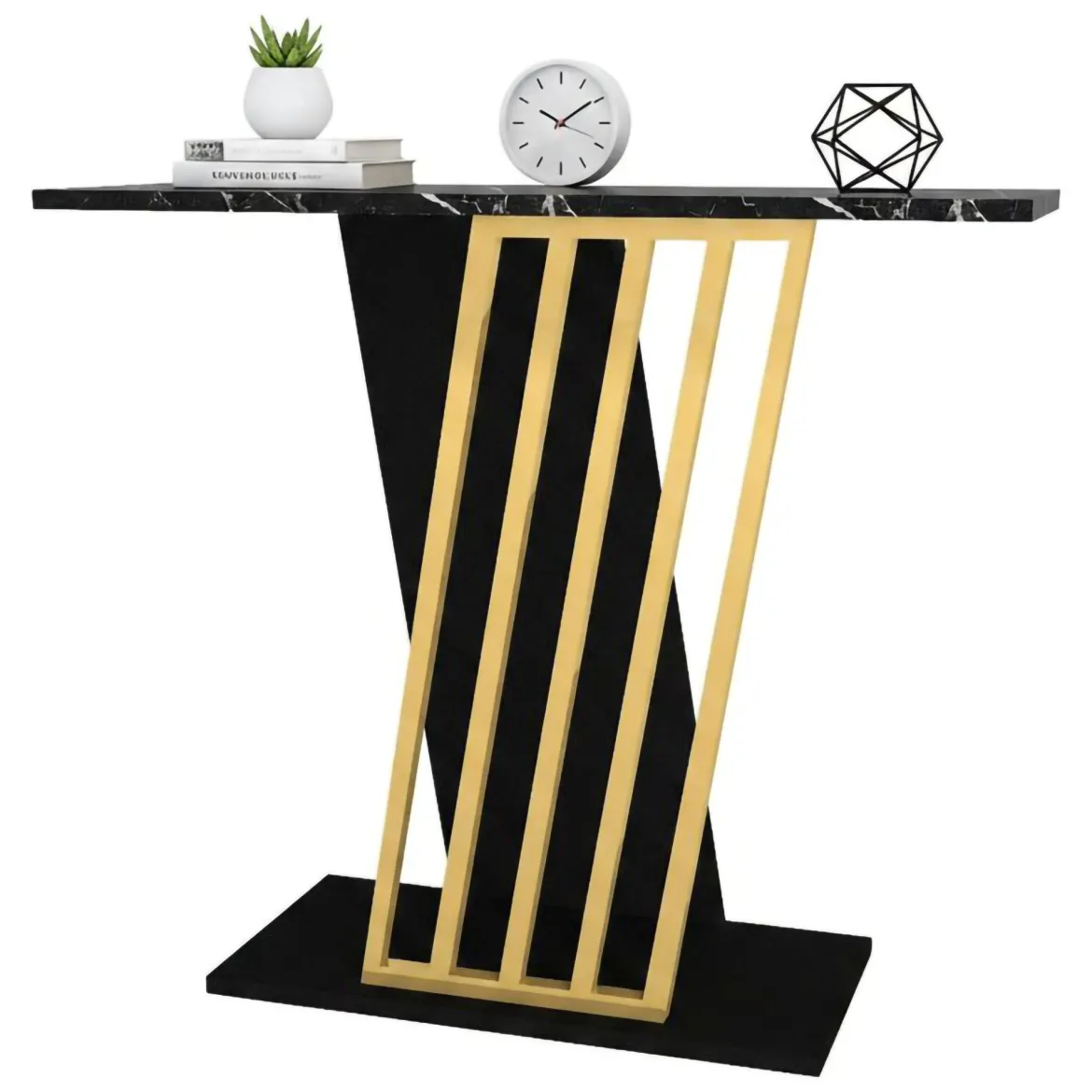 Credenza nera e oro 90x29x76h cm moderna - Cempaka