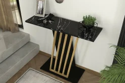 Credenza nera e oro 90x29x76h cm moderna - Cempaka