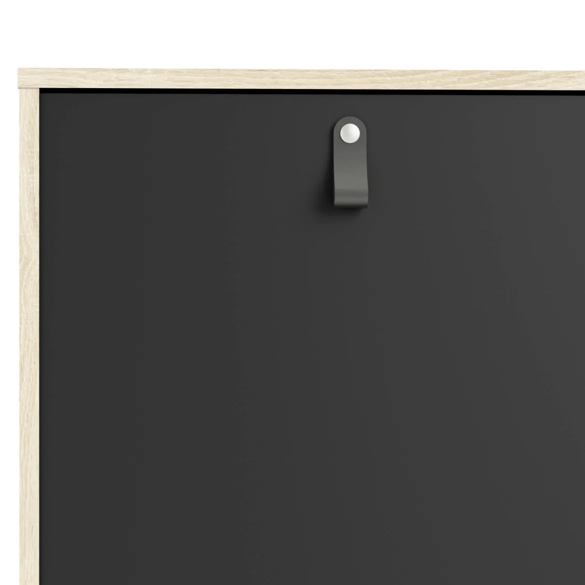 Credenza nera e quercia 98x40x86h cm 1 anta e 3 cassetti - Molise