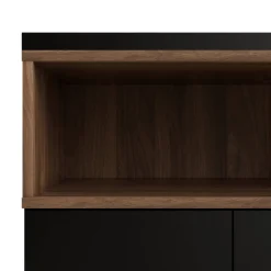 Credenza nera,noce 175x48x89h cm 3 ante e 3 cassetti - Julie