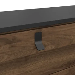Credenza nera,noce 150x40x94h cm 6 cassetti - Anturio