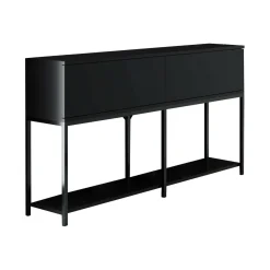 Credenza nera 150x30x80h cm 2 ante - Basilia