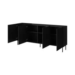 Credenza nera 200x42x82h cm 4 ante - Corana