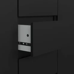 Credenza nera 120x50x90h cm 2 ante e 4 cassetti - Angelika