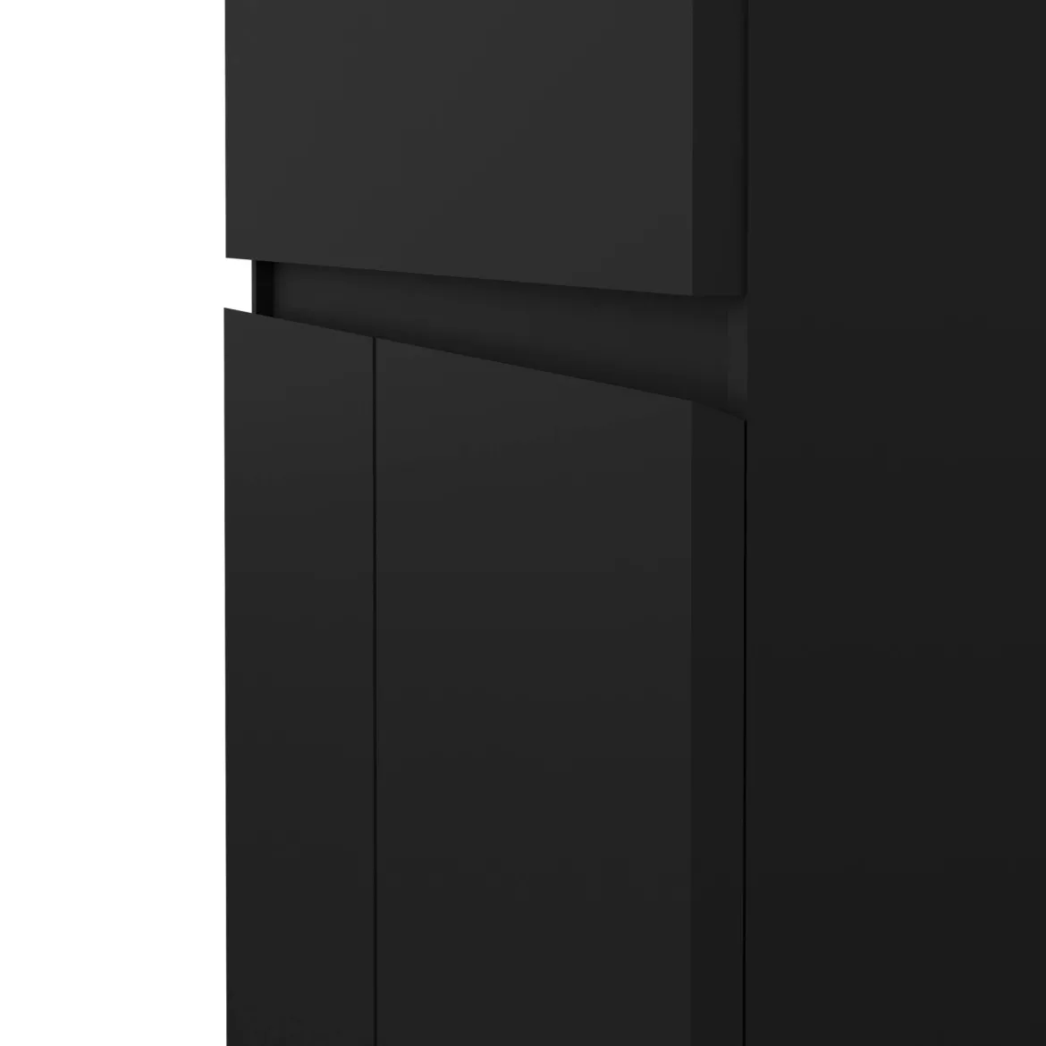 Credenza nera 82x38x79h cm 2 ante e 1 cassetto - Romagna