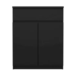 Credenza nera 82x38x79h cm 2 ante e 1 cassetto - Romagna