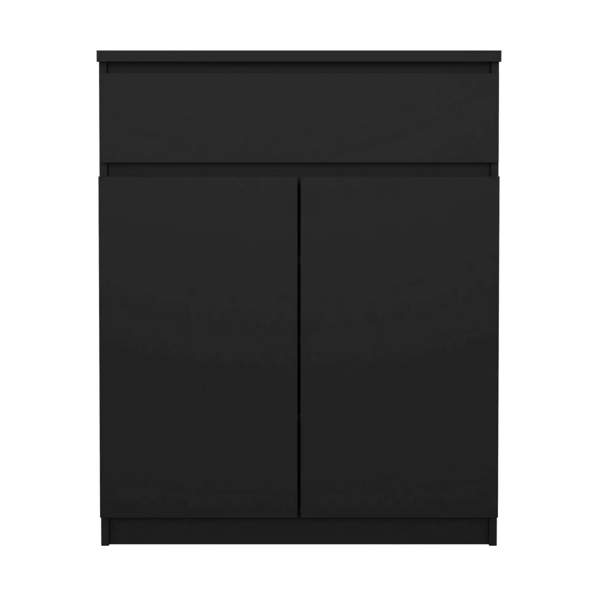 Credenza nera 82x38x79h cm 2 ante e 1 cassetto - Romagna