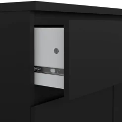 Credenza nera 82x38x79h cm 2 ante e 1 cassetto - Romagna