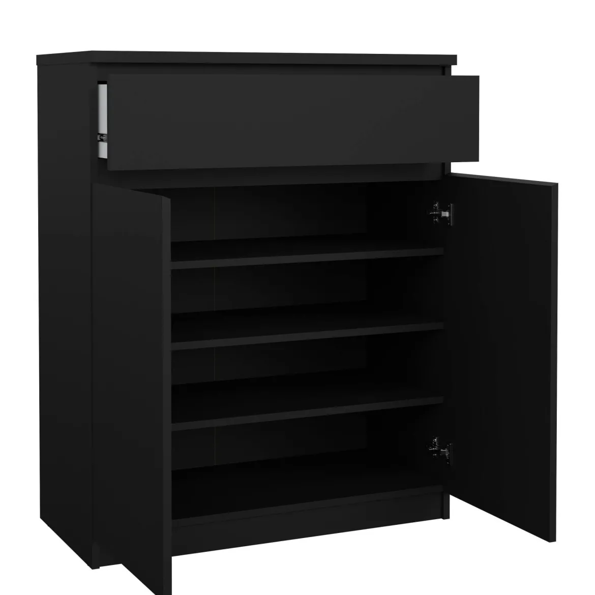 Credenza nera 82x38x79h cm 2 ante e 1 cassetto - Romagna