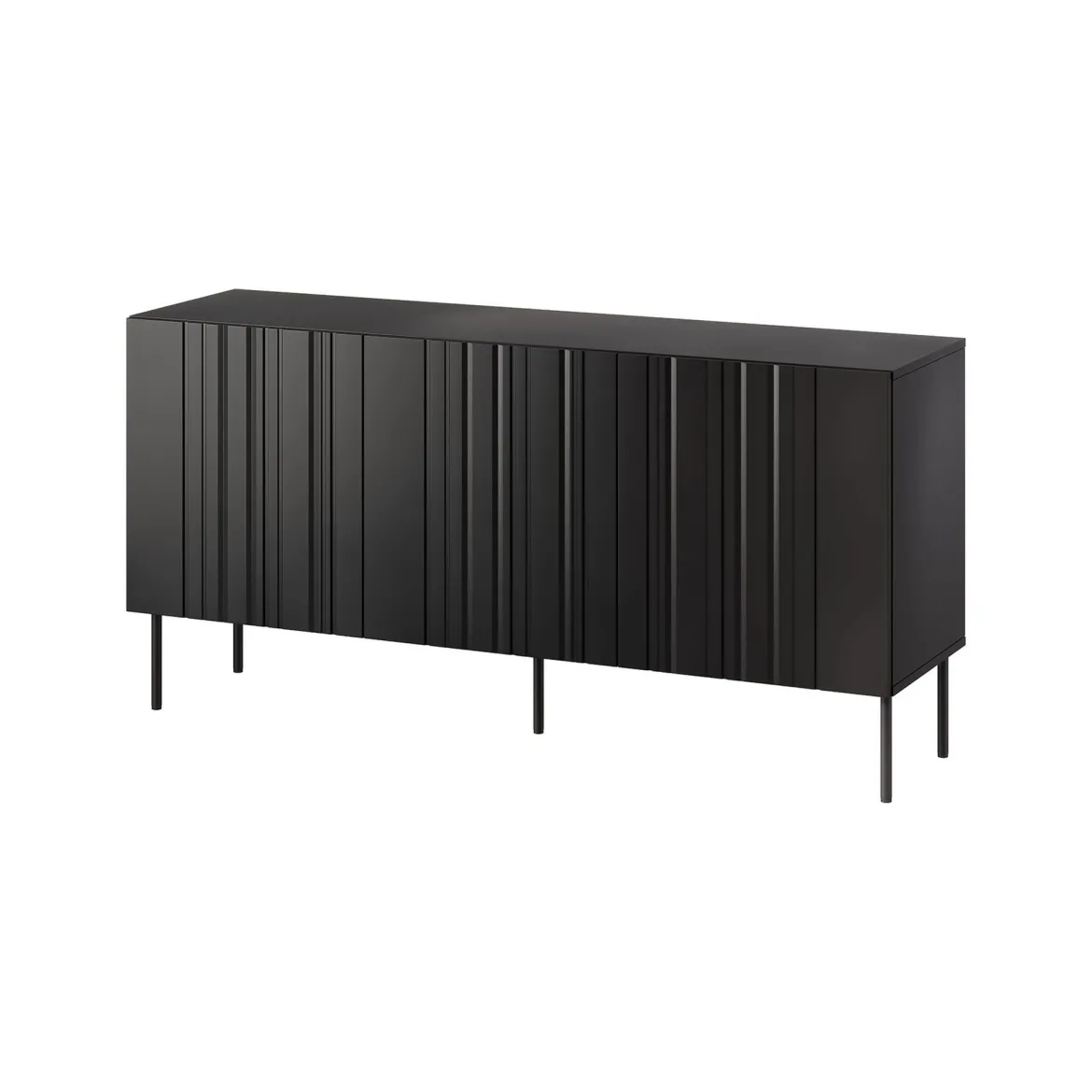 Credenza nera 150x42x75h cm 3 ante - Spirano