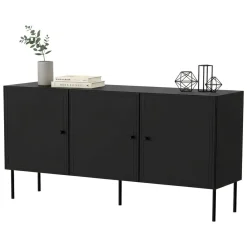 Credenza nera 151x40x75h cm 3 ante - Vigasio