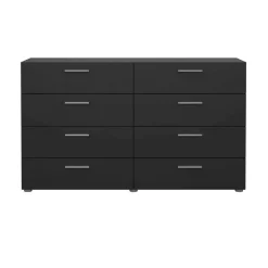 Credenza nera 140x40x81h cm 8 cassetti - Urduja