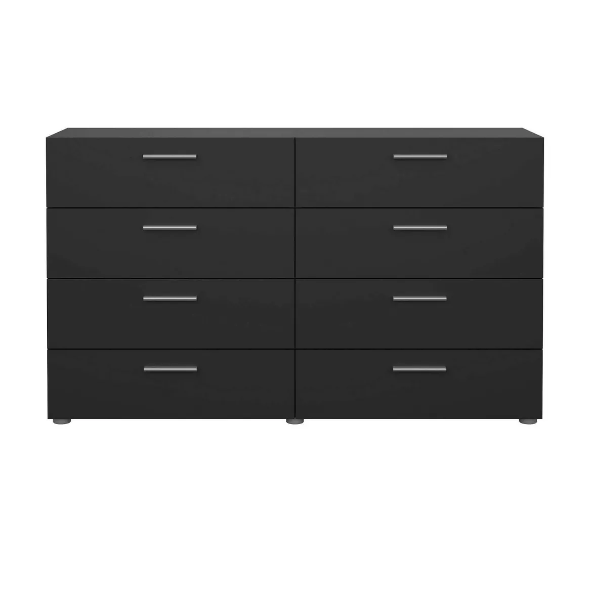 Credenza nera 140x40x81h cm 8 cassetti - Urduja
