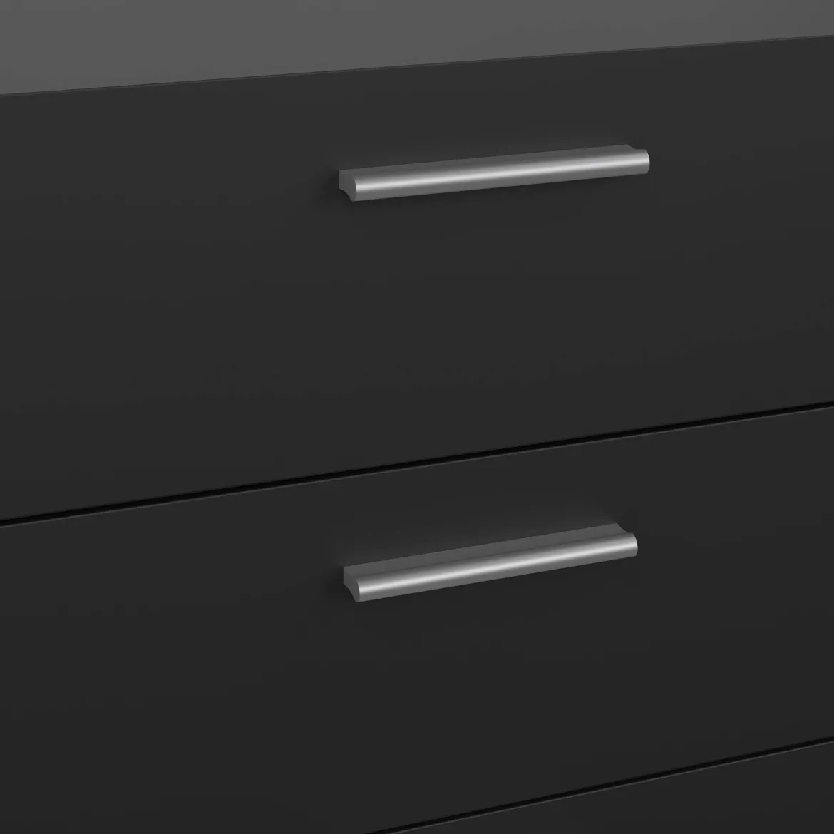 Credenza nera 140x40x81h cm 8 cassetti - Urduja