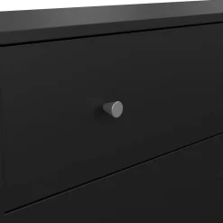Credenza nera 143x30x68h cm 6 cassetti - Rick