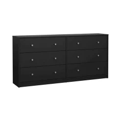 Credenza nera 143x30x68h cm 6 cassetti - Rick