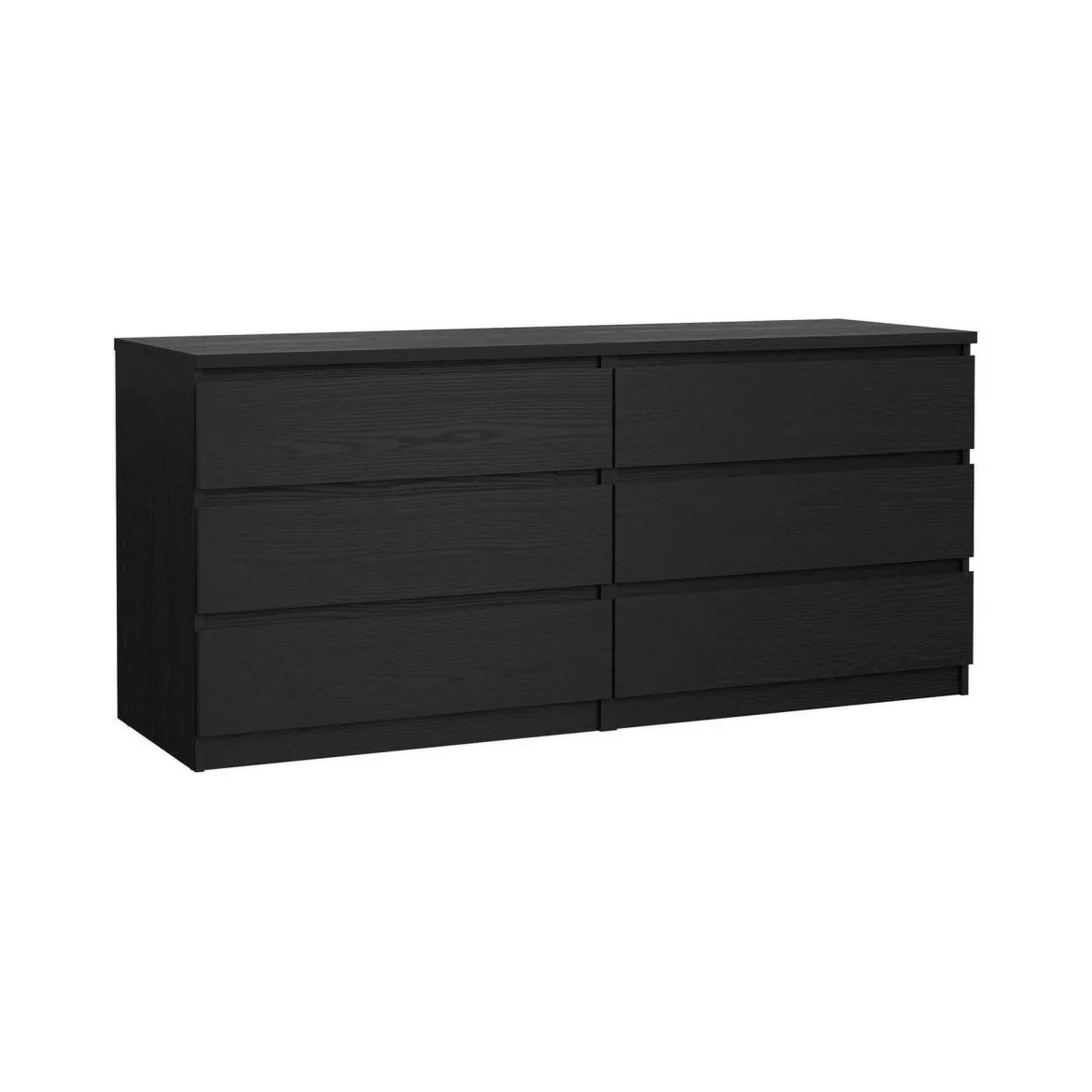 Credenza nera 153x50x68h cm 6 cassetti - Joyce