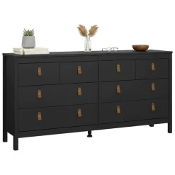 Credenza nera 159x38x79h cm 8 cassetti - Kovsova