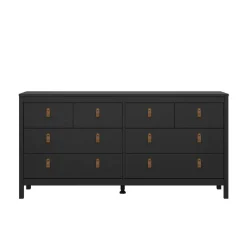 Credenza nera 159x38x79h cm 8 cassetti - Kovsova