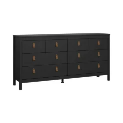 Credenza nera 159x38x79h cm 8 cassetti - Kovsova