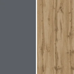 Credenza Nero Antracite Marrone Rovere un Ripiano 2 Ante 72x36x73h cm, 2 Vani - Pontida