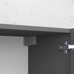 Credenza Nero Antracite Marrone Rovere un Ripiano 2 Ante 72x36x73h cm, 2 Vani - Pontida