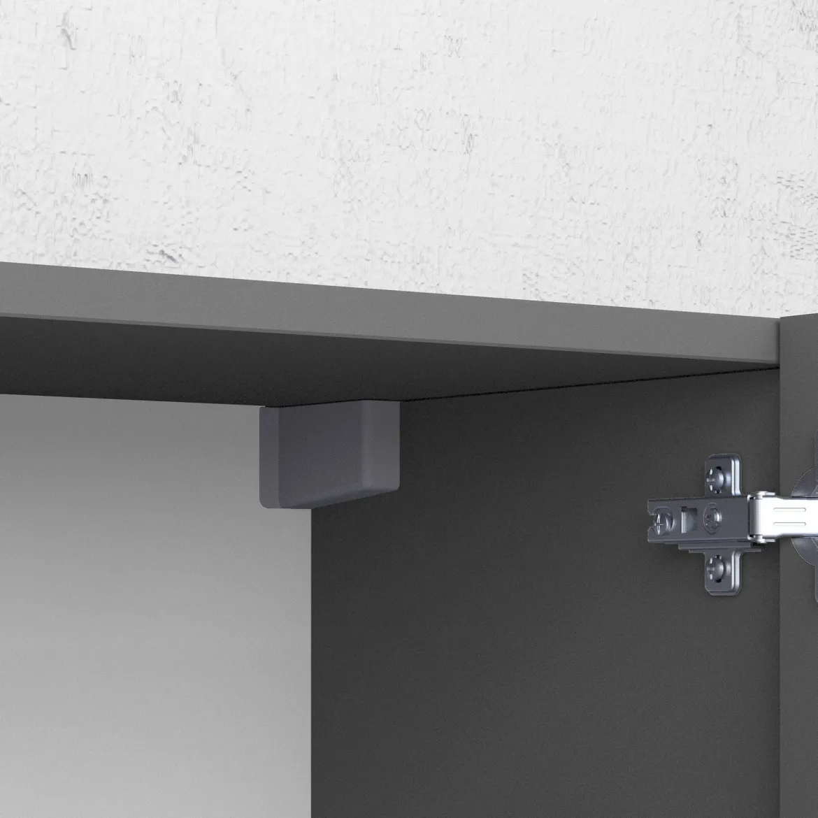 Credenza Nero Antracite Marrone Rovere un Ripiano 2 Ante 72x36x73h cm, 2 Vani - Pontida