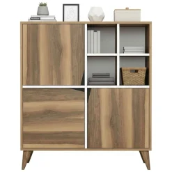 Credenza noce e bianca 160x35x78h cm 4 ante - Garigliano