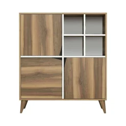 Credenza noce e bianca 160x35x78h cm 4 ante - Garigliano