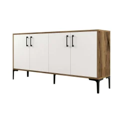 Credenza noce e bianca 180x35x78h cm 3 ante - Also