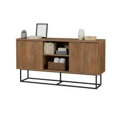 Credenza noce e nera 180x35x78h cm 3 ante - Fay