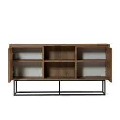 Credenza noce e nera 180x35x78h cm 3 ante - Fay