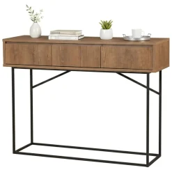 Credenza noce e nera 120x36x90h cm 3 cassetti - Avetrana