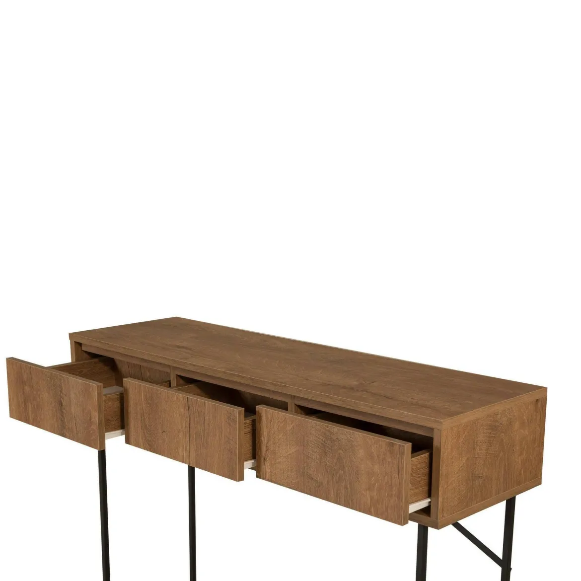 Credenza noce e nera 120x36x90h cm 3 cassetti - Avetrana